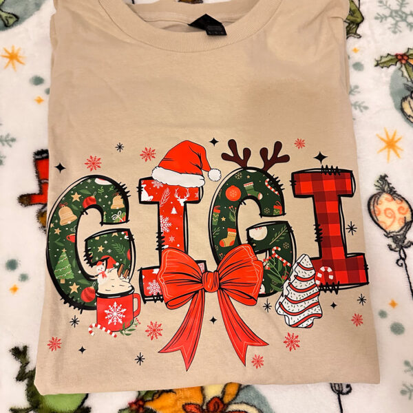 Gigi Xmas T Shirt XL (Beige) - LesStress